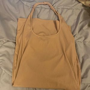 Tan halter top dress